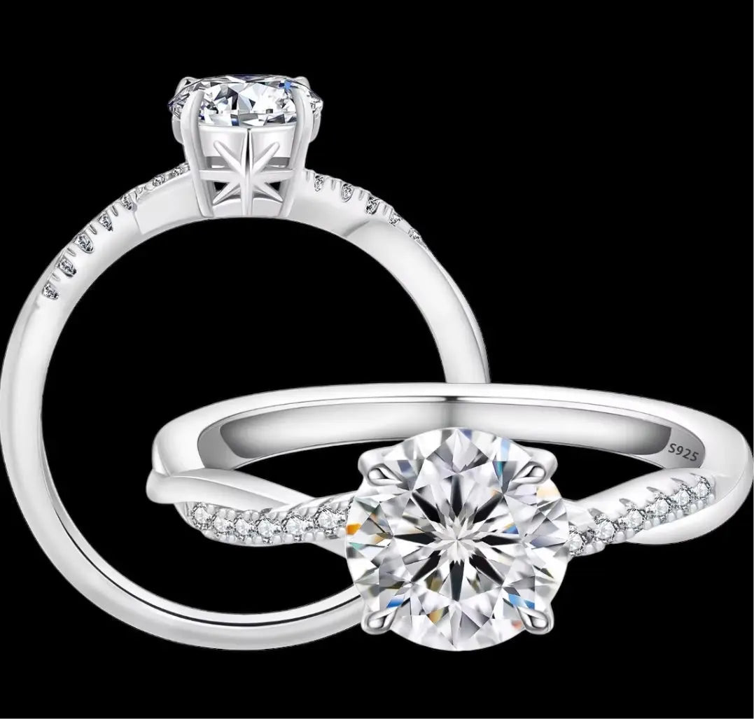 Bague de fiançailles En Moissanite - Solitaire