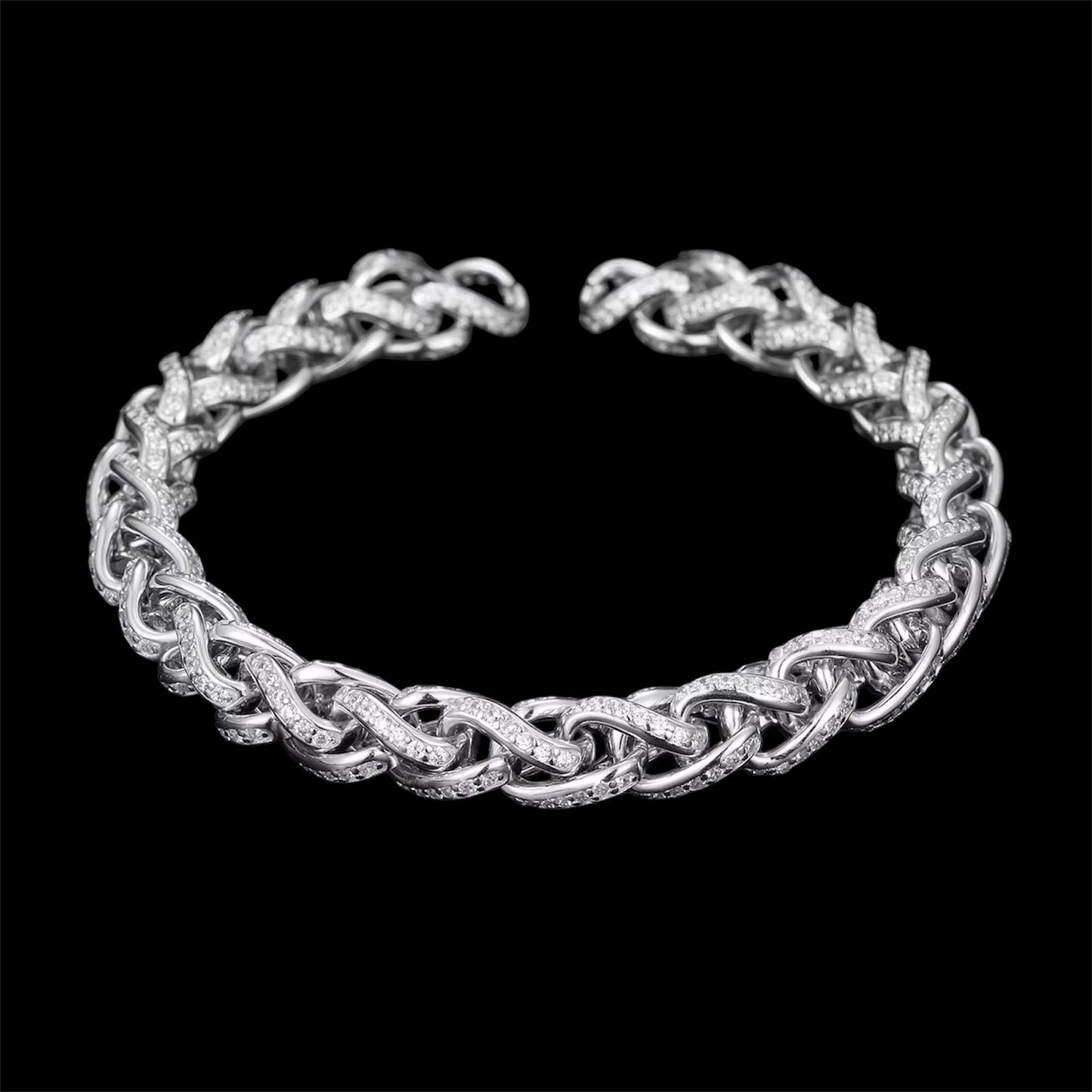 Bracelet franco moissanite - Solitaire
