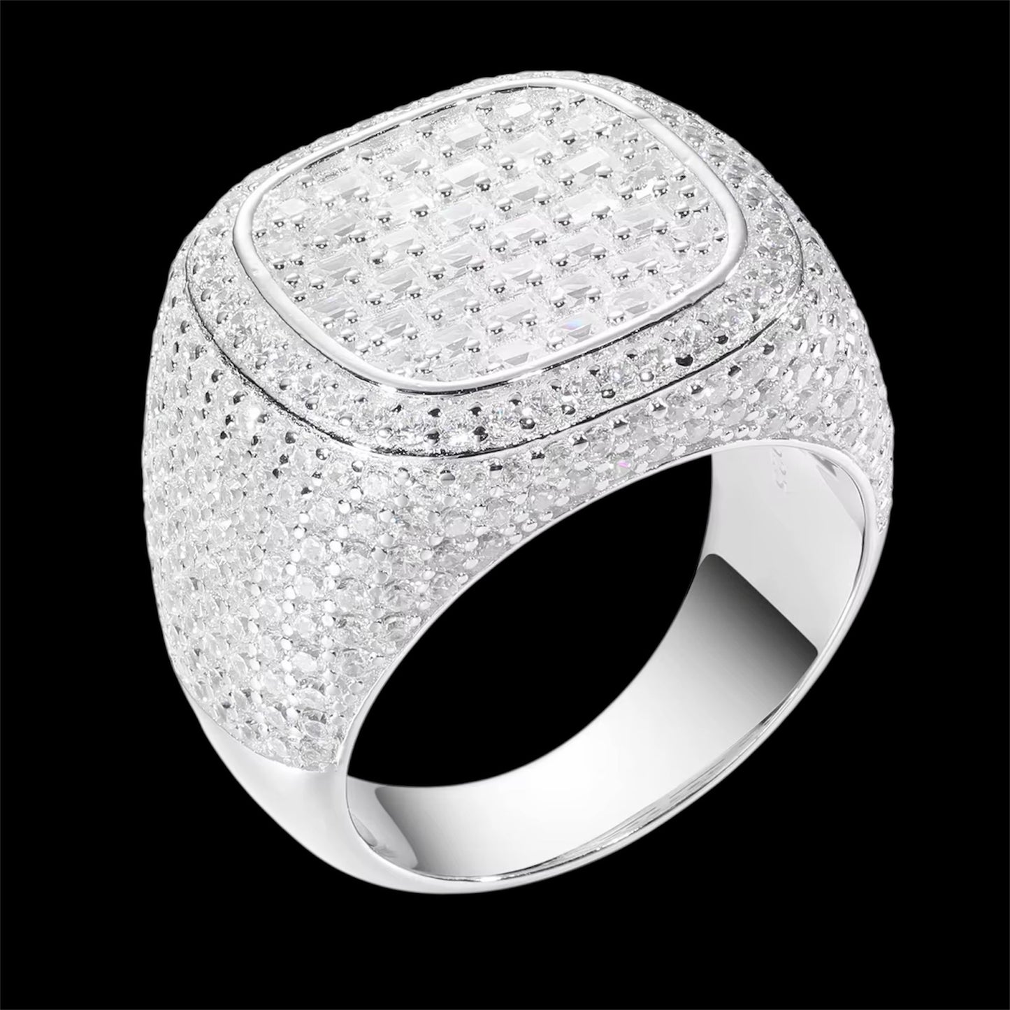 Bague Royale Iced Out En Moissanite