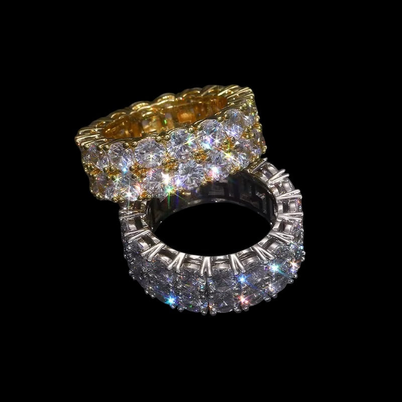 Tennis Ring 2 Row En Moissanite - Solitaire