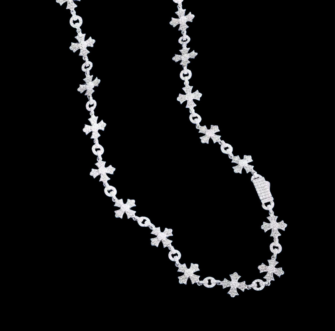 Chaine Forme Croix Infini En Moissanite - Solitaire
