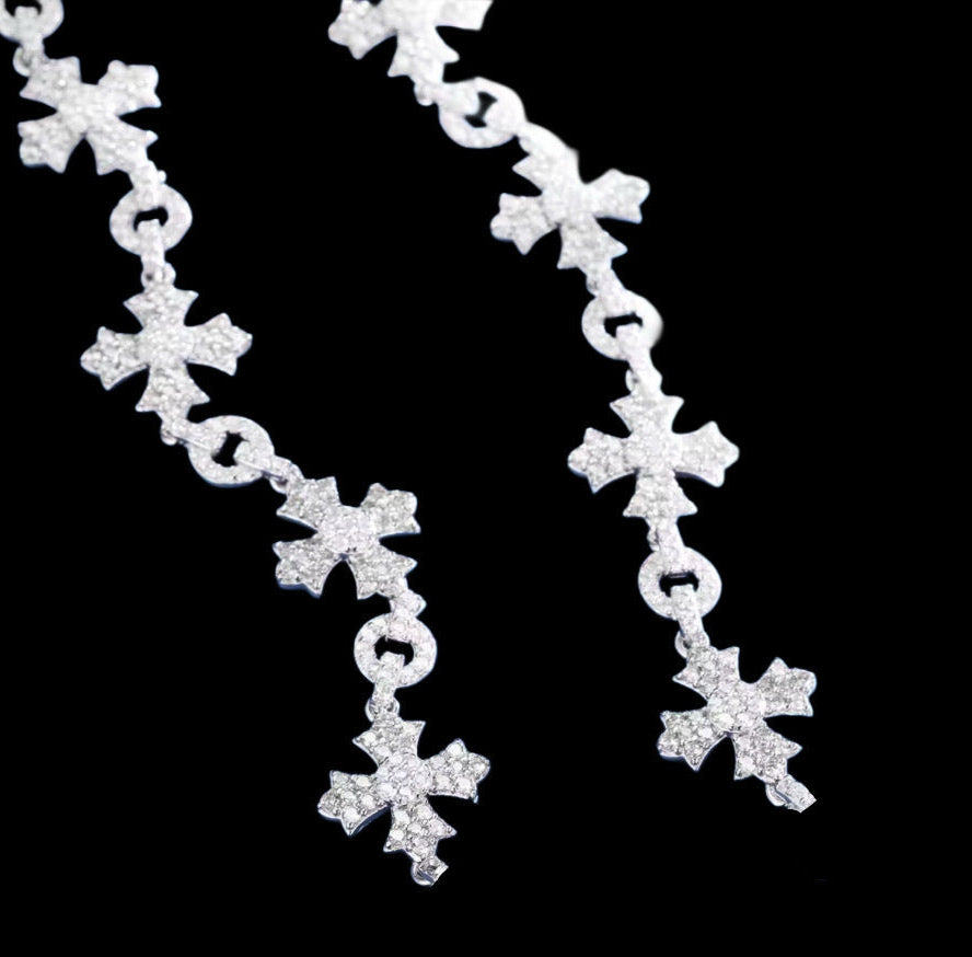 Chaine Forme Croix Infini En Moissanite - Solitaire