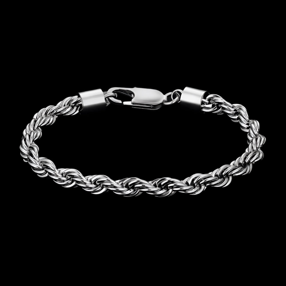 Bracelet torsade en stainless steel - Solitaire