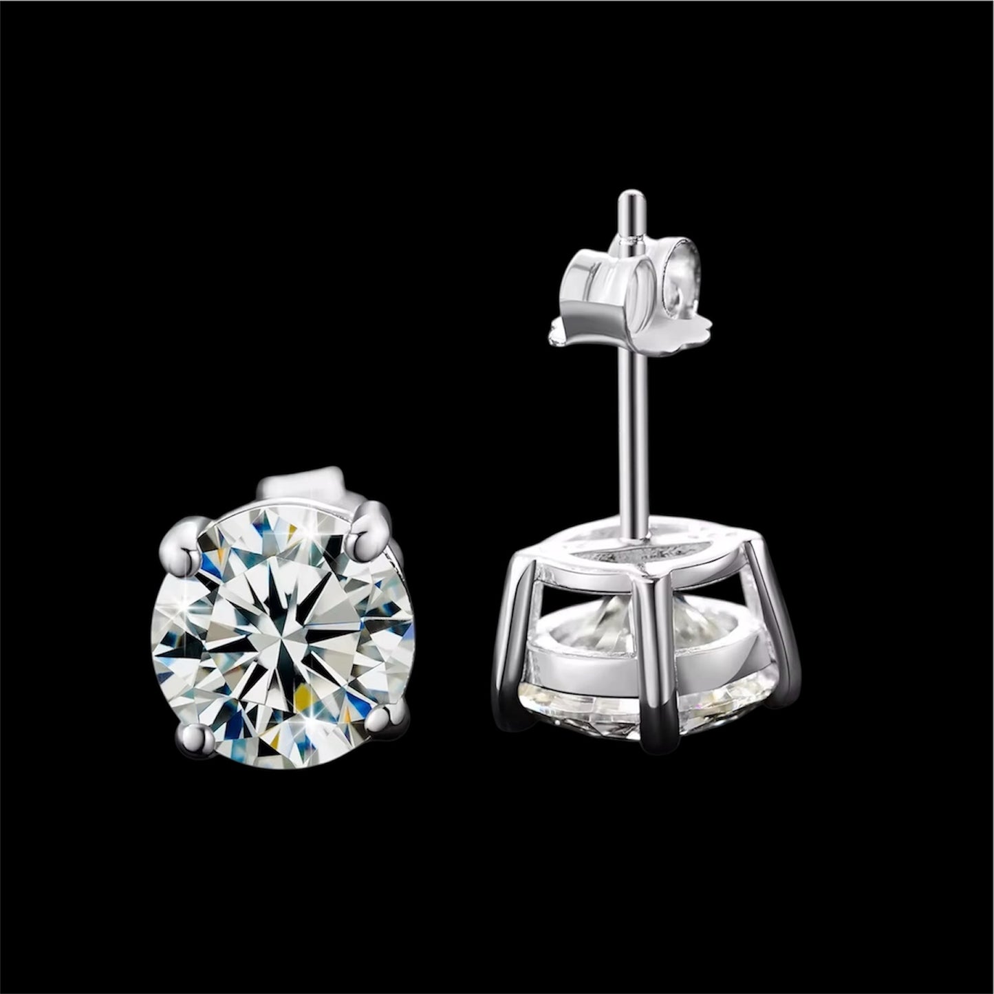 Boucles d'oreilles Clou En Moissanite - Solitaire
