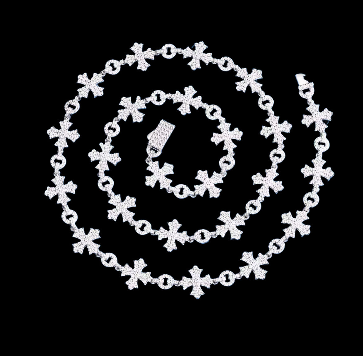 Chaine Forme Croix Infini En Moissanite - Solitaire