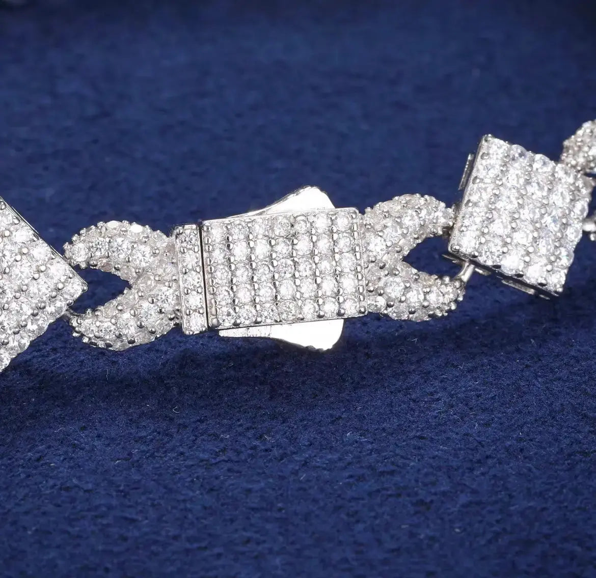 CZ cuban link infinity square bracelet Solitaire