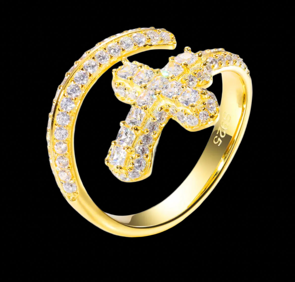 Moissanite cross sword ring Solitaire