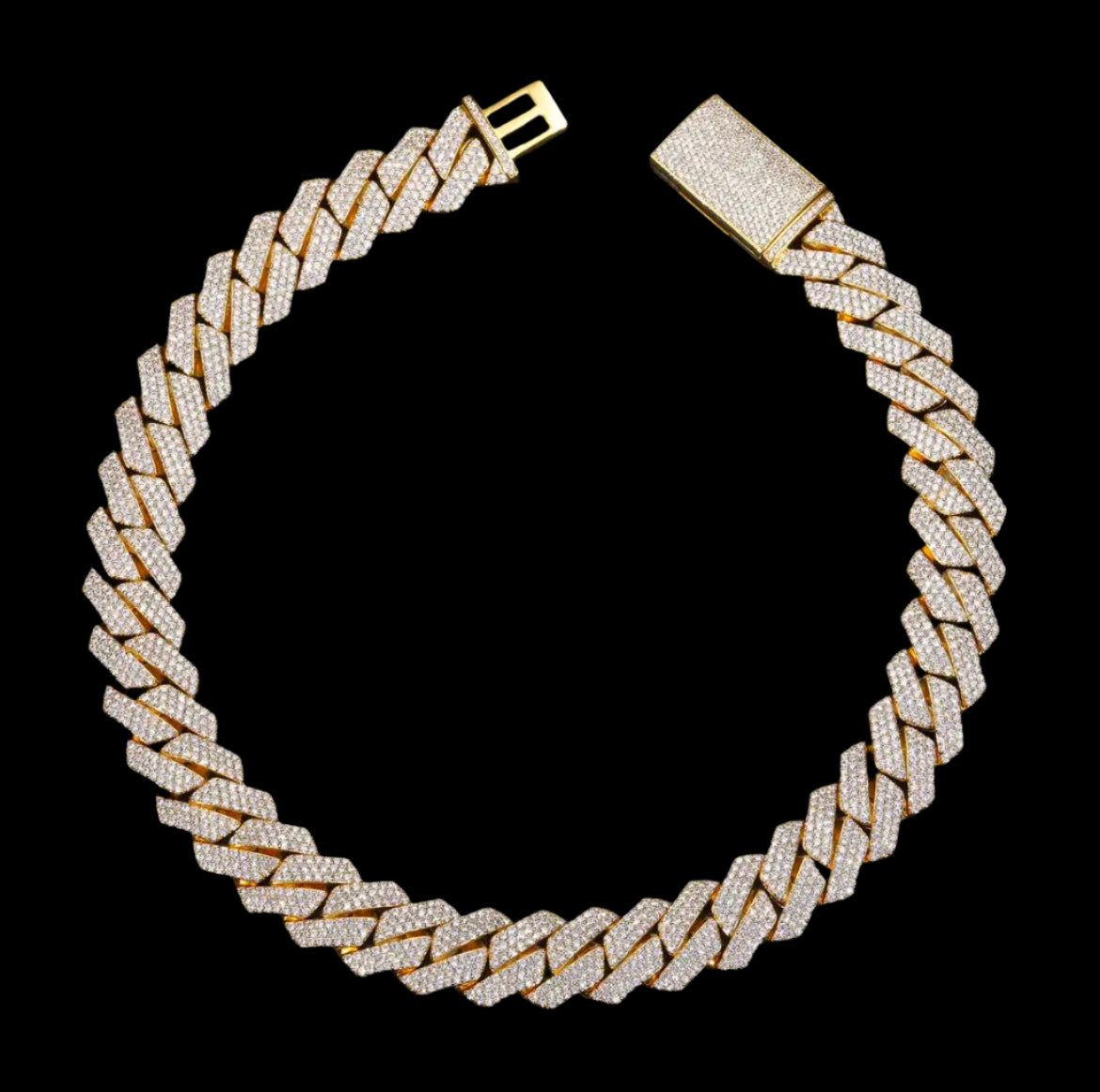 moissanite cuban link chain Solitaire