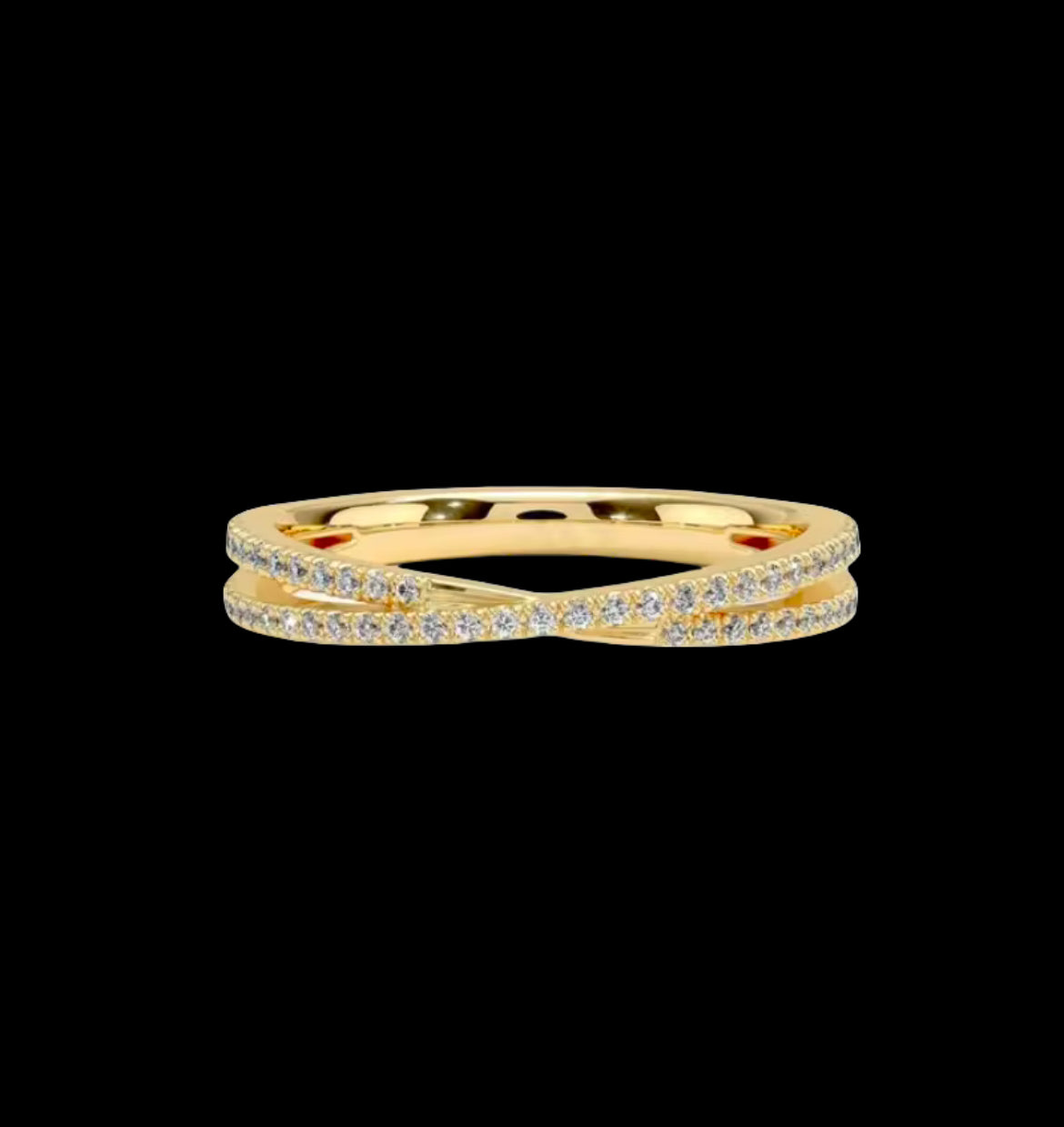 Bague Cross Over En Moissanite - Femmes - Solitaire