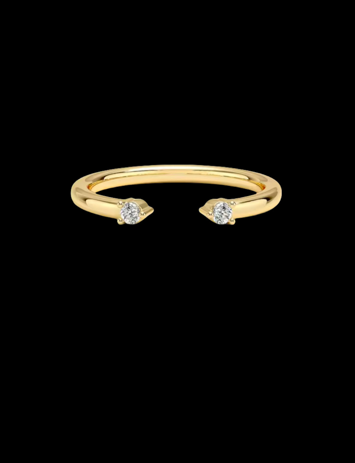 Bague 2 Stones Cuff En Moissanite - Femmes - Solitaire
