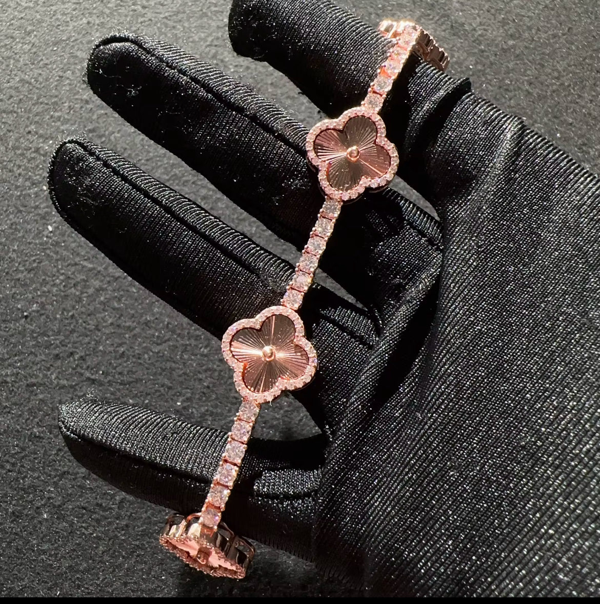 Clover Tennis Bracelet En Moissanite - Solitaire