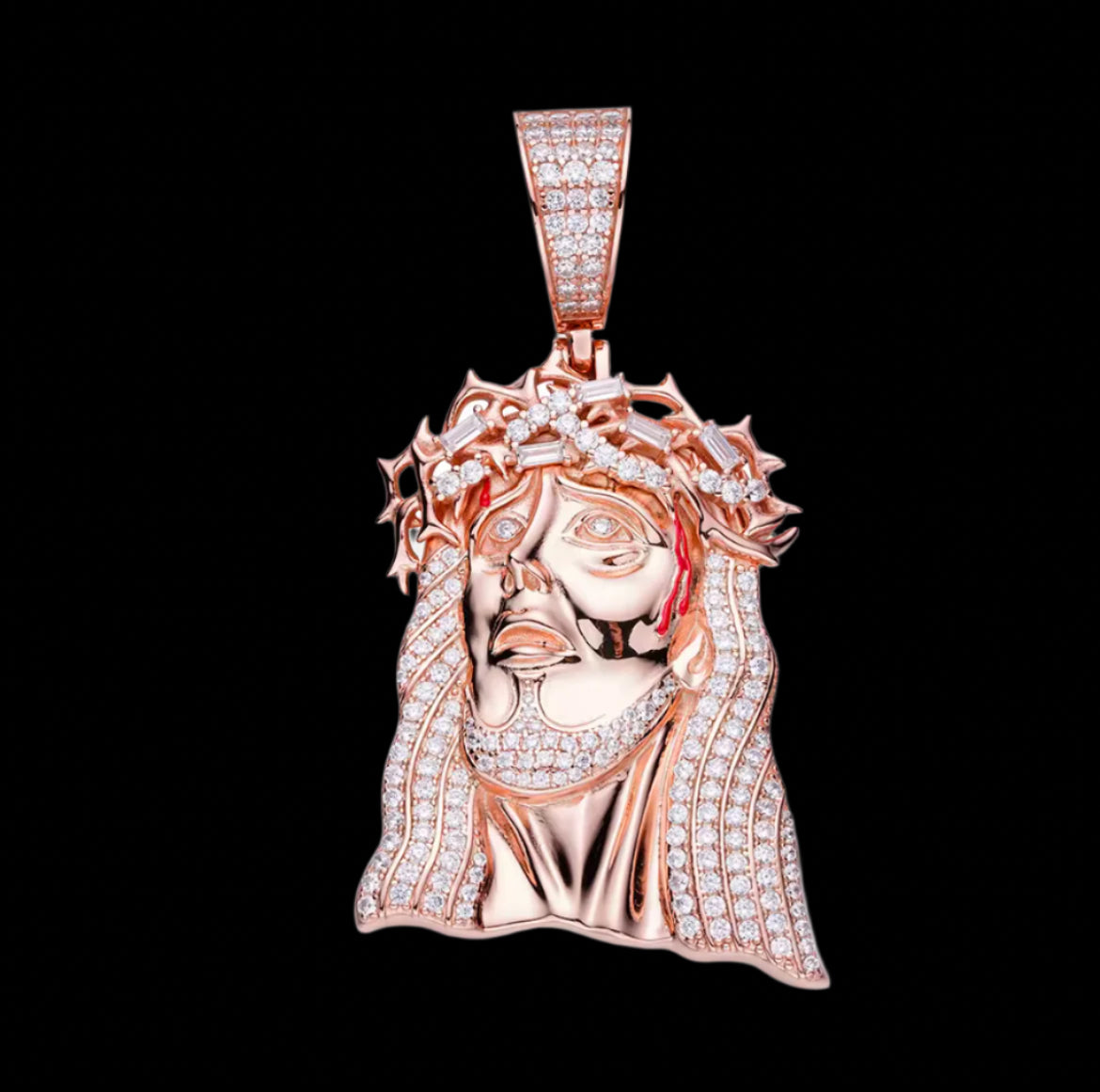 Pendentif De Jésus en Moissanite - Solitaire
