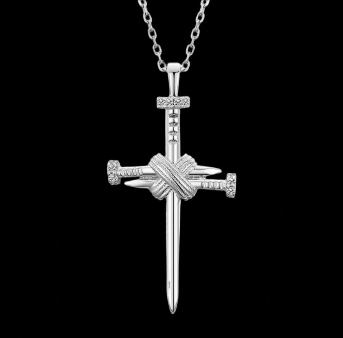 Pendentif Croix Enlacé En Moissanite - Solitaire