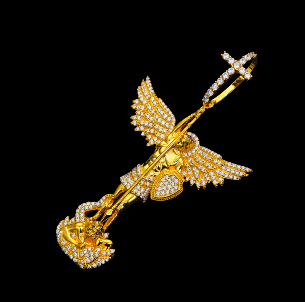 Pendentif Crucifix En Moissanite - Solitaire