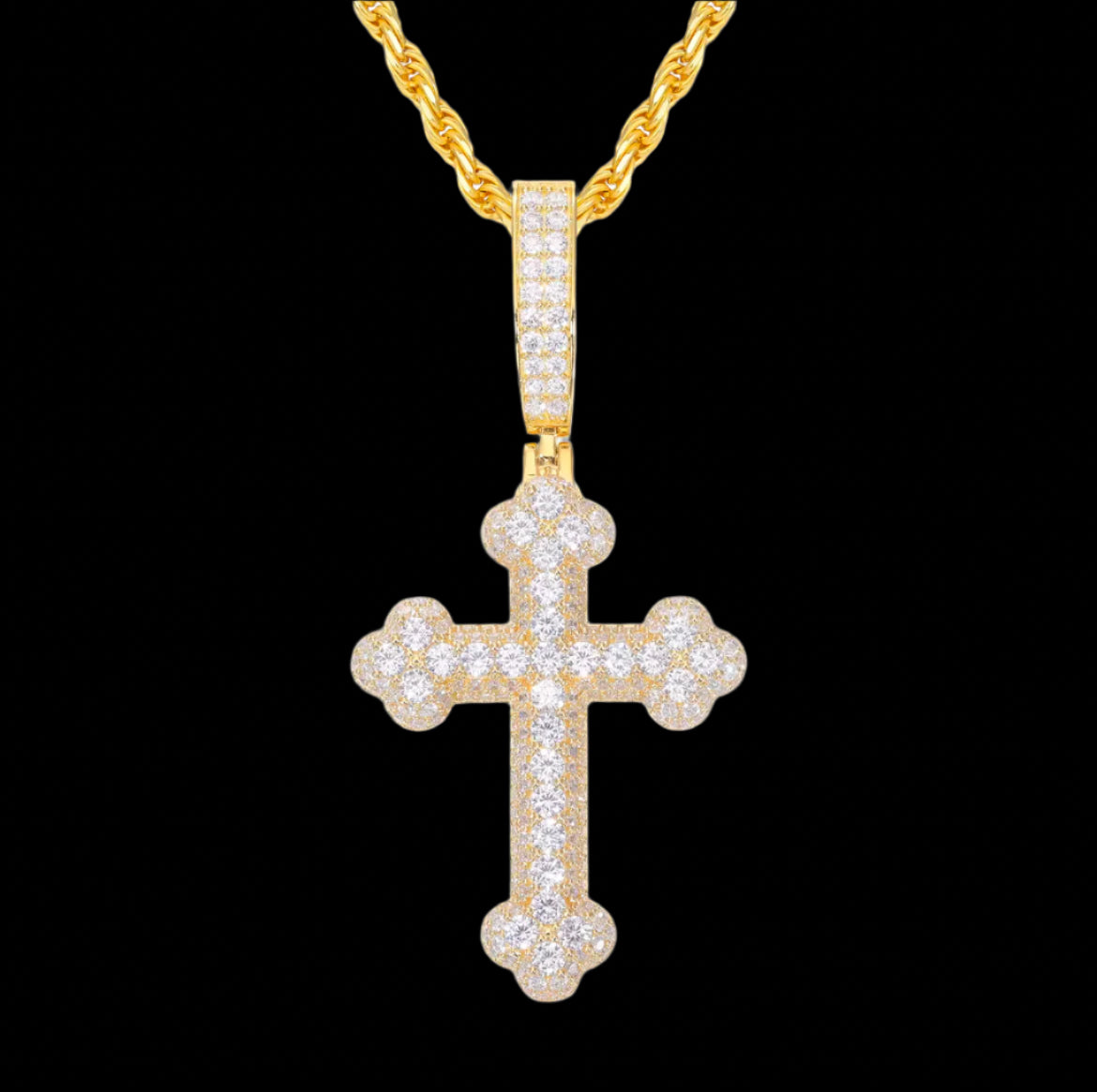 Pendentif Croix Skelly En Moissanite - Solitaire