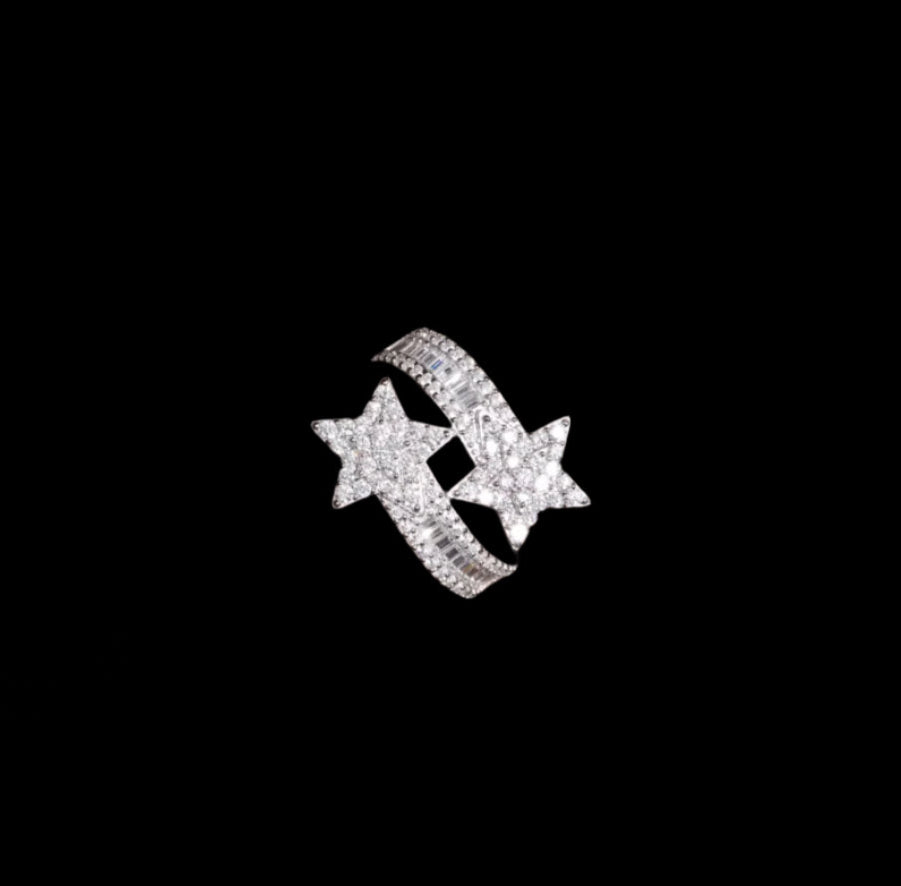 Bague En Moissanite Forme d'Étoile - Solitaire
