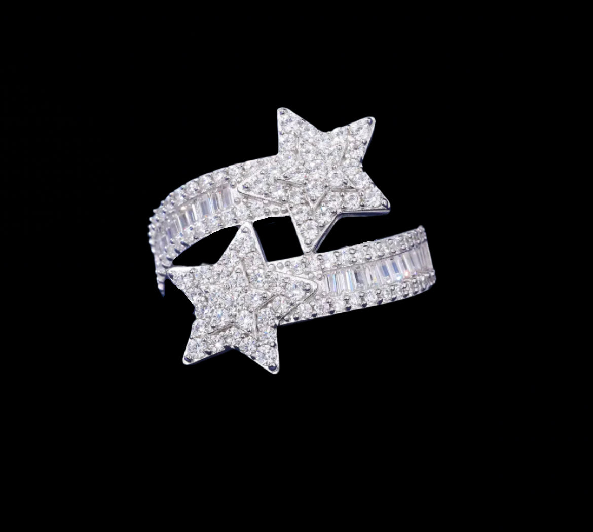 Bague En Moissanite Forme d'Étoile - Solitaire