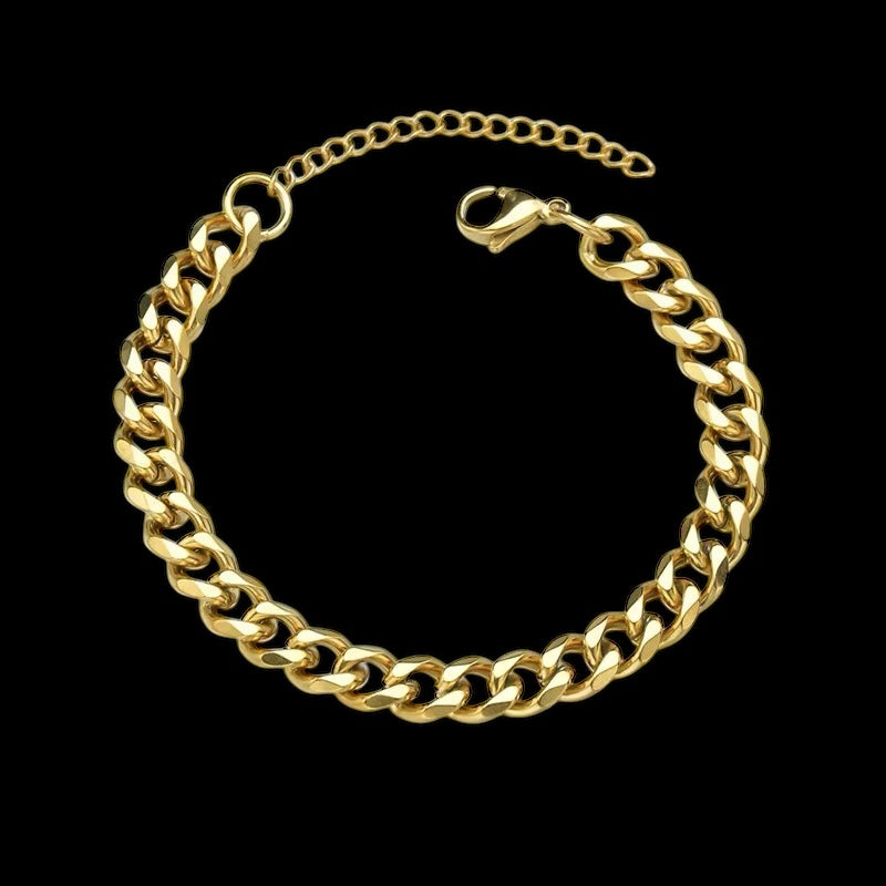 Bracelet Cuban acier inoxydable - Solitaire