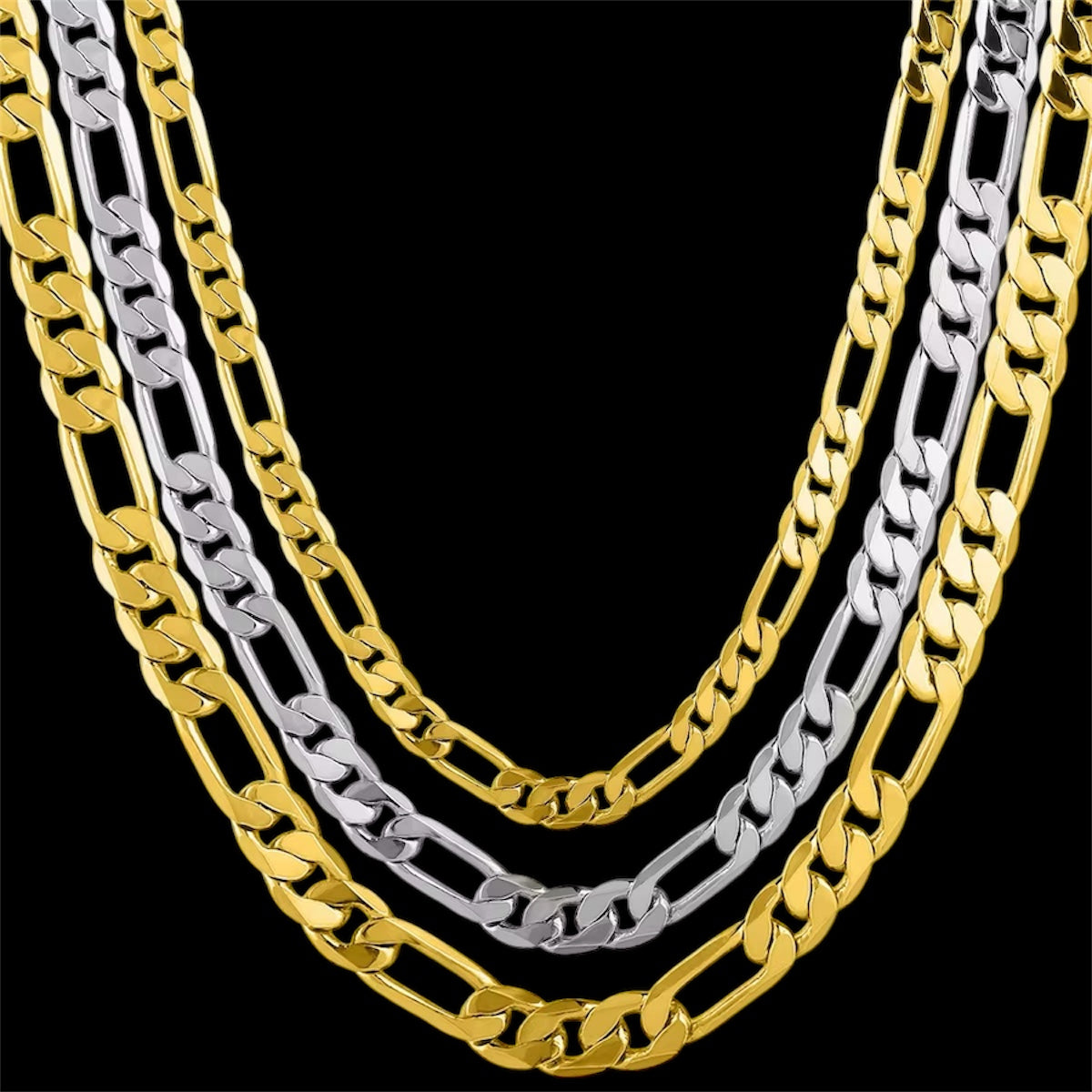 Chaîne figaro Pour hommes argent Italy 925 - Solitaire