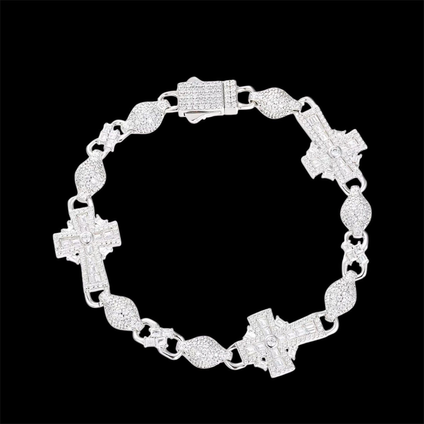 Bracelet Crossed Pearls En Moissanite - Solitaire