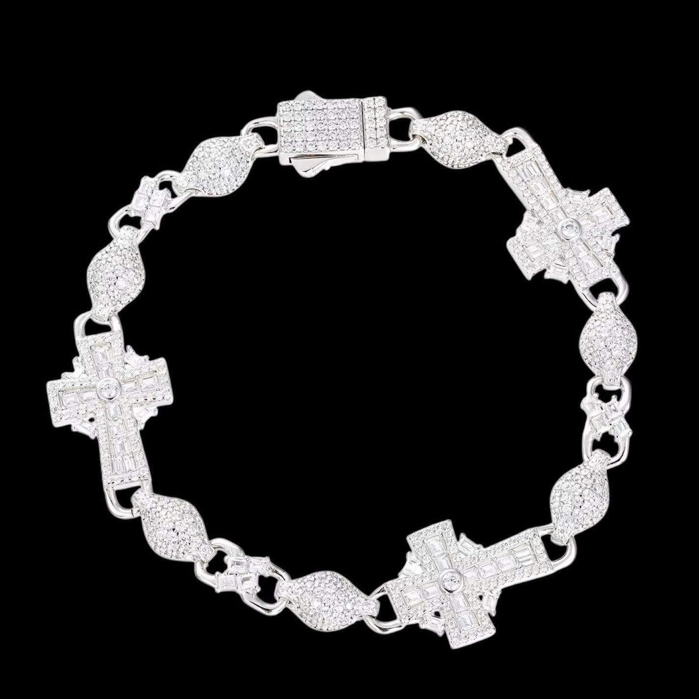 Bracelet Crossed Pearls En Moissanite - Solitaire