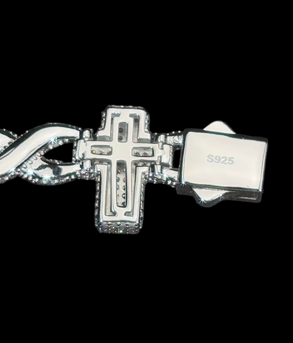 Bracelet Croix Infini En Moissanite - Solitaire