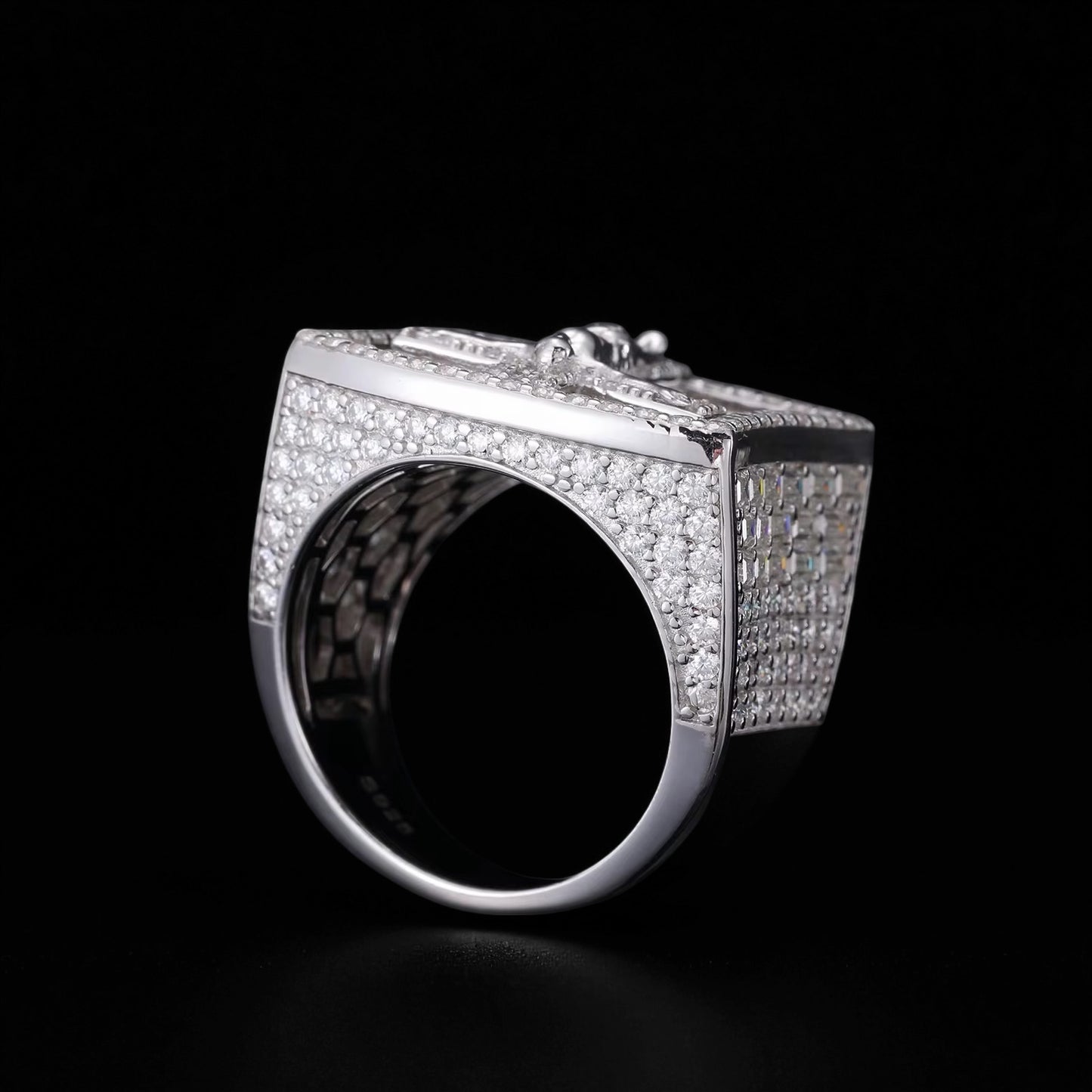 Bague Jésus Coupe Baguette En Moissanite - Solitaire