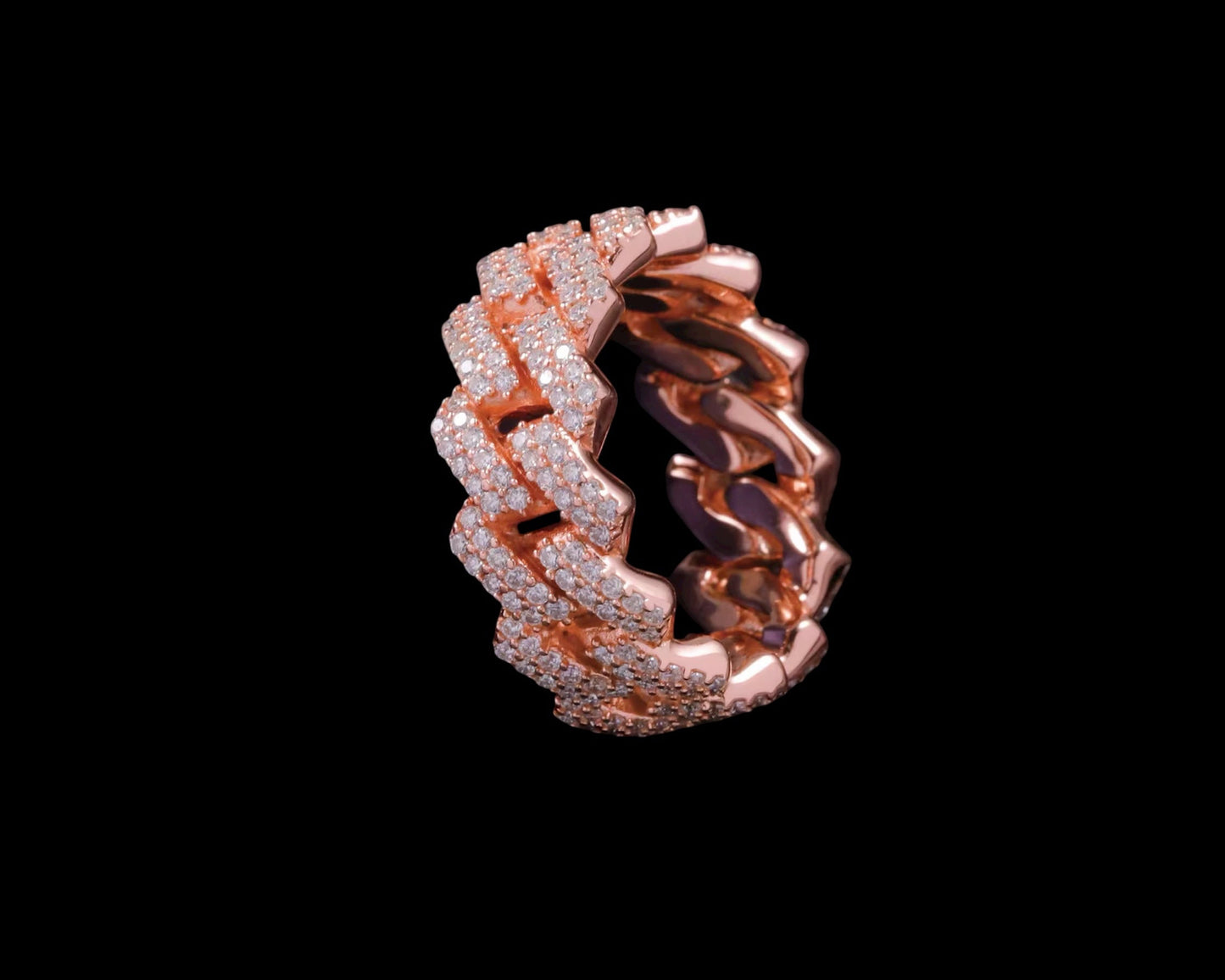 Bague Cuban Link En Moissanite - Solitaire