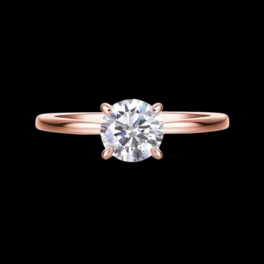 Bague Round Cut Solitaire En Moissanite
