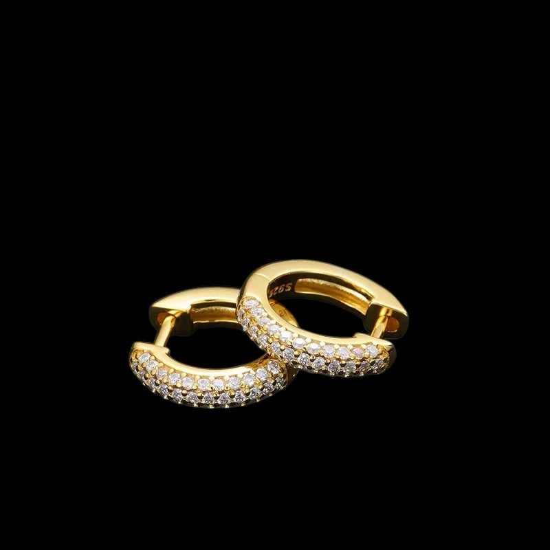 Boucles d'Oreilles Huggies En Moissanite - Solitaire