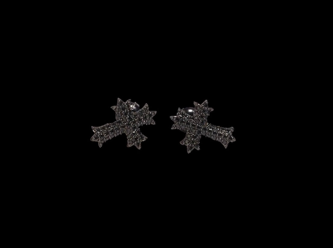 Studs Iced Out Cross En Moissanite - Solitaire