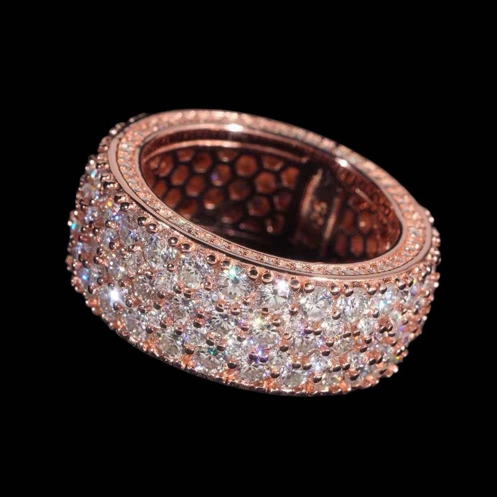 Jonc Iced Out En Moissanite - Solitaire