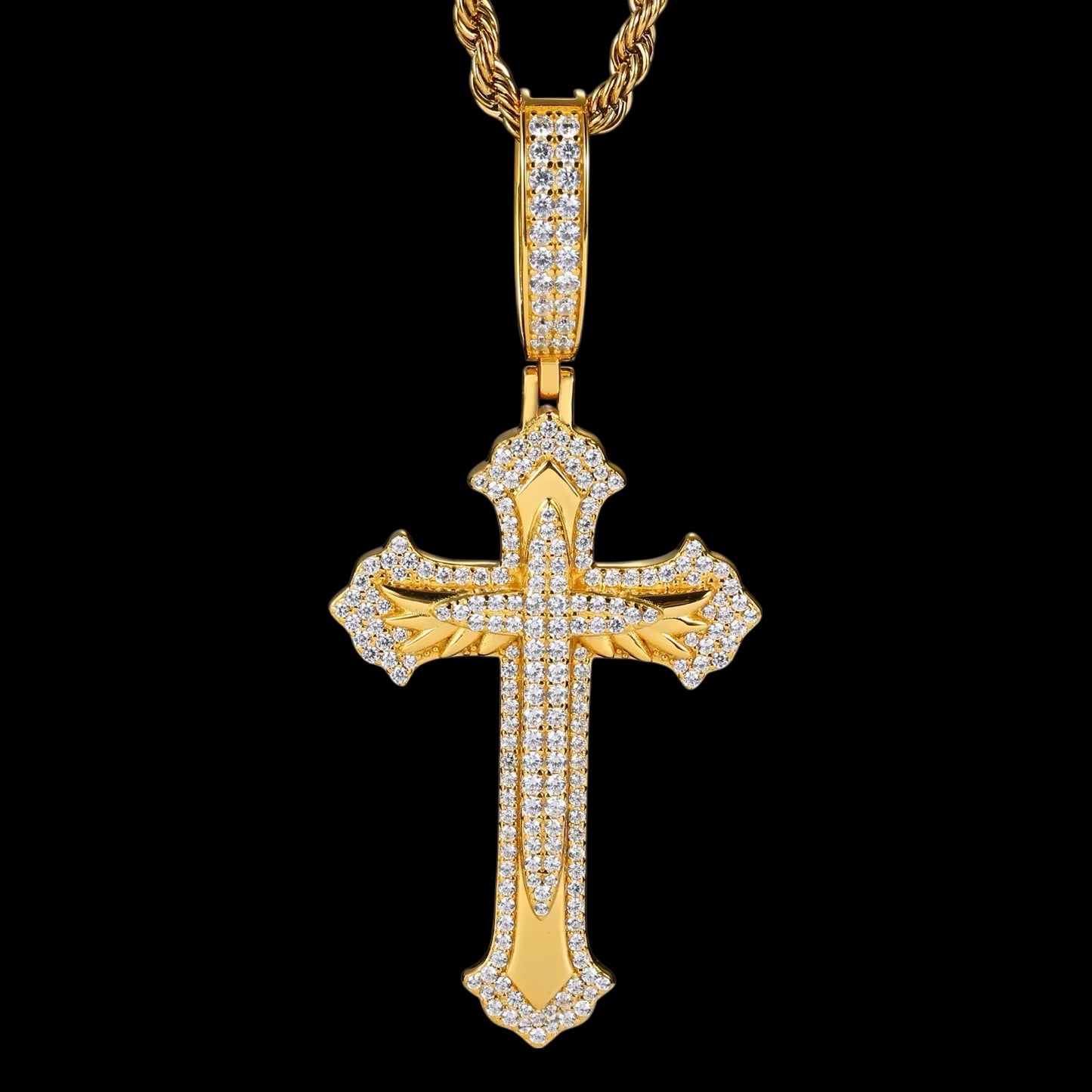 Pendentif Sword Cross En Moissanite - Solitaire