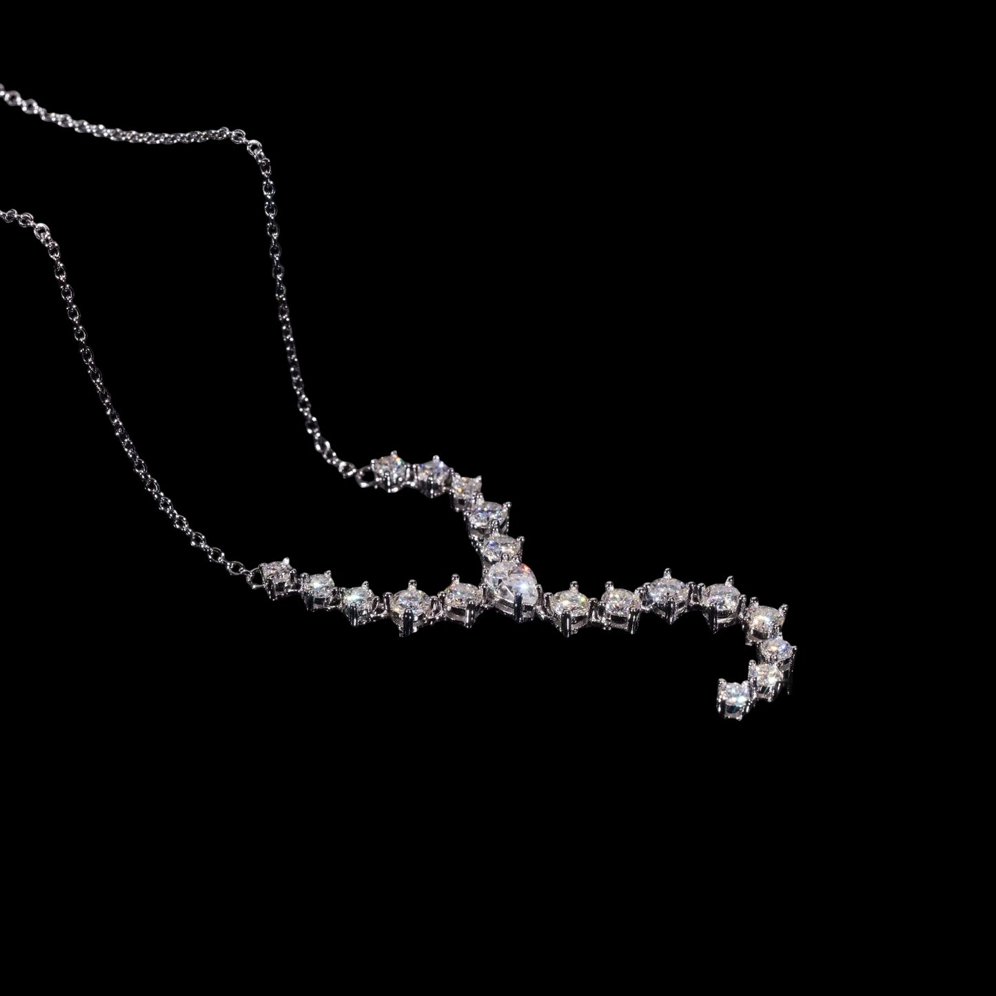 Chaîne Royale Y En moissanite - Solitaire