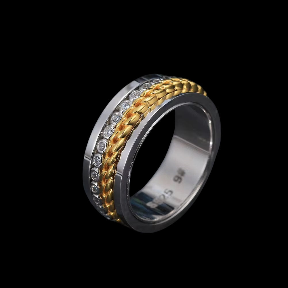 Bague Pivotante Tressée En Argent S925
