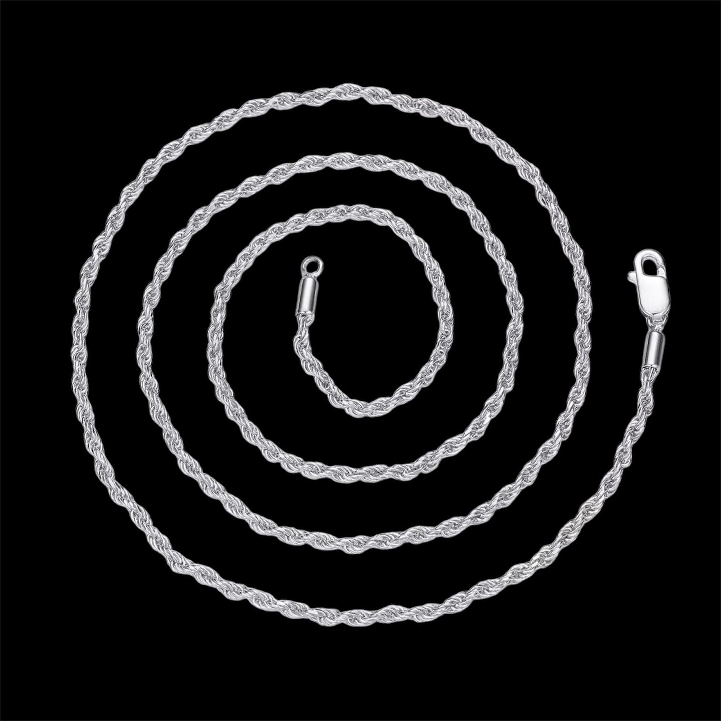 Chaîne torsade italienne Argent 925 - Solitaire