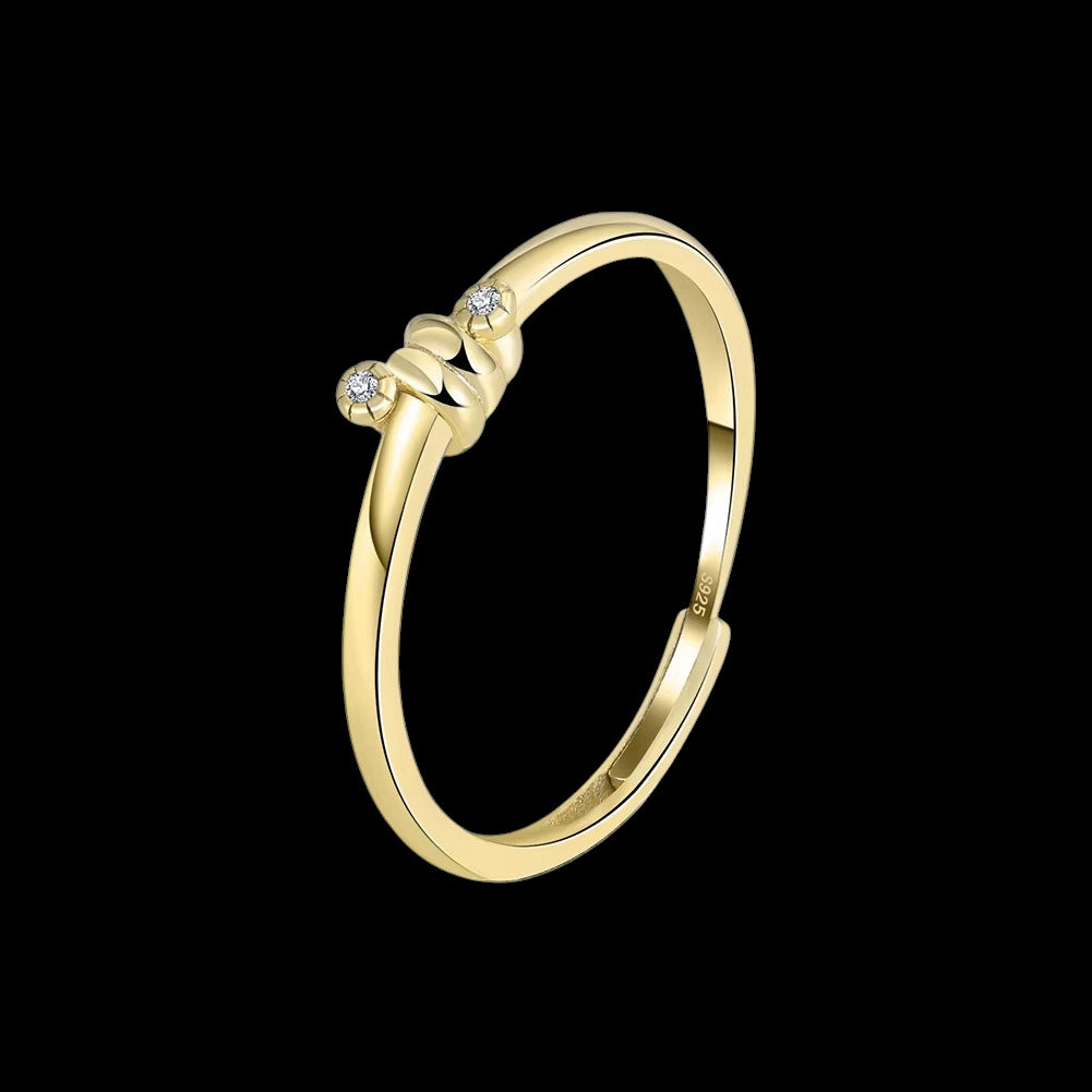 Bague Knot Spark en Argent S925 - Solitaire