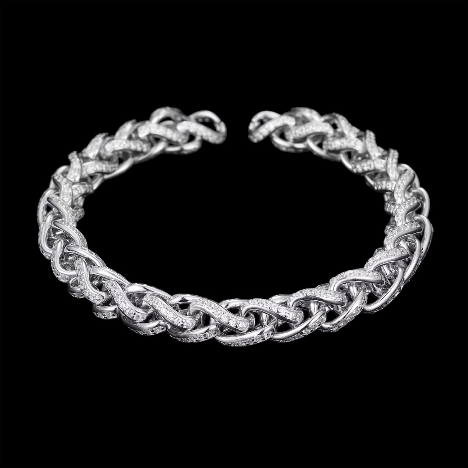 Bracelet franco moissanite - Solitaire