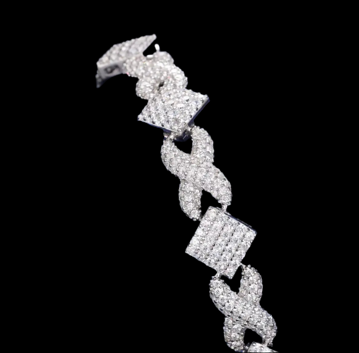 Bracelet Infinity Square En Moissanite - Solitaire