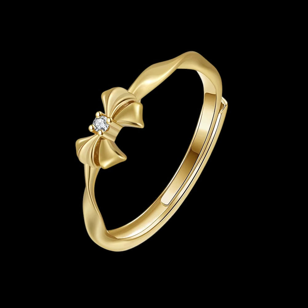 Bague Bow Ribbon en Argent S925 - Solitaire
