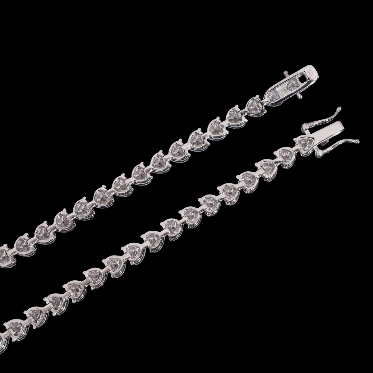 Tennis Bracelet Heart Cut En Moissanite - Solitaire