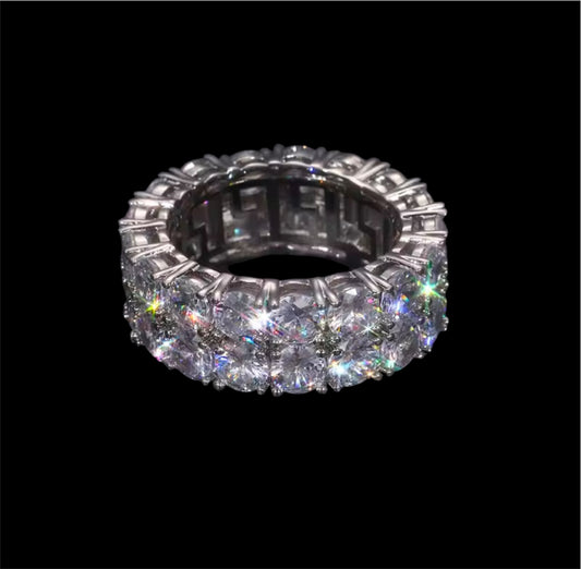 Tennis Ring 2 Row En Moissanite - Solitaire