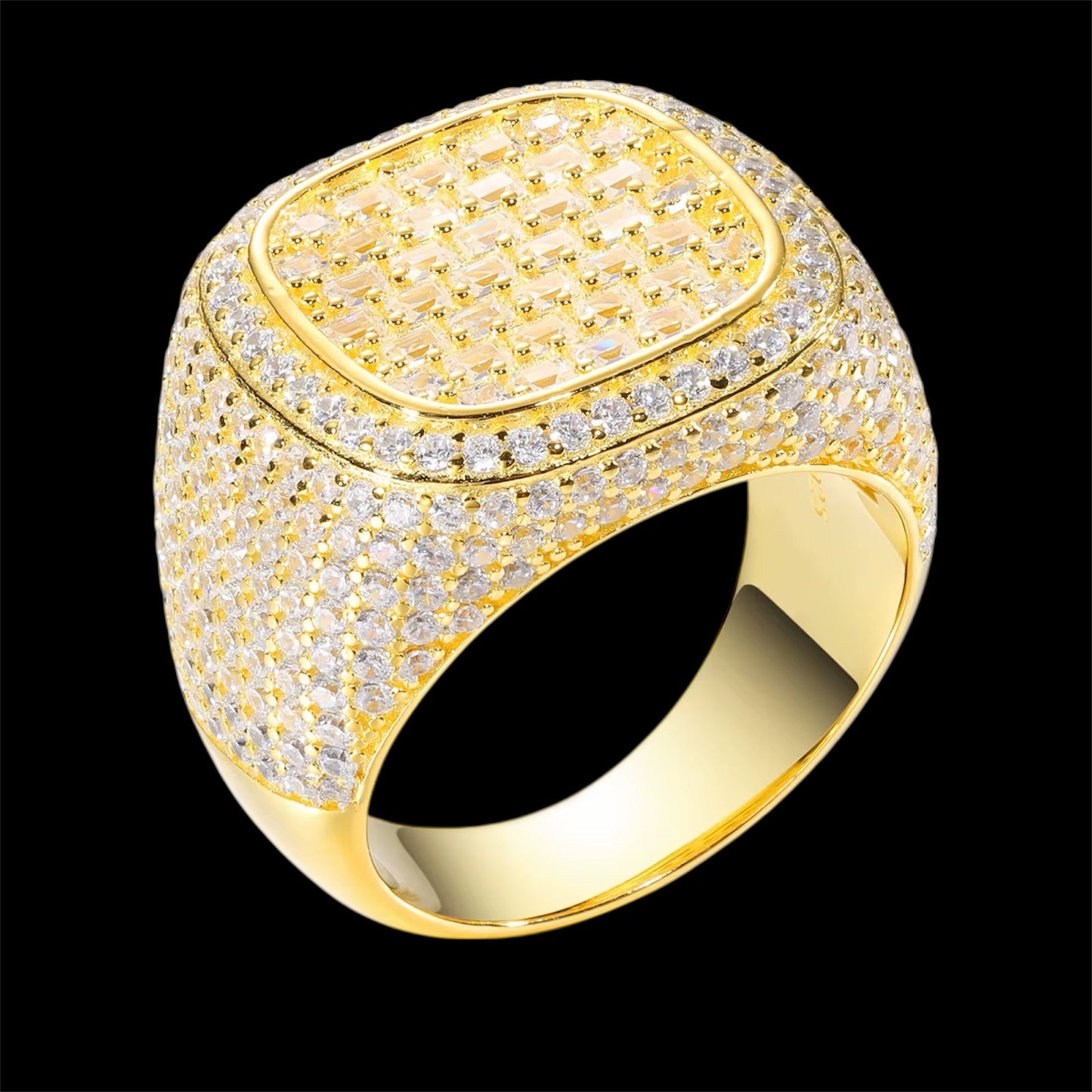 Bague Royale Iced Out En Moissanite