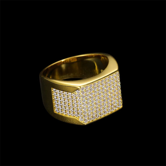 Bague Coupe Carré Half Iced Out Moissanite