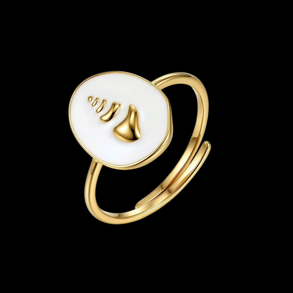 Bague Ripple Drop en Argent S925 - Solitaire