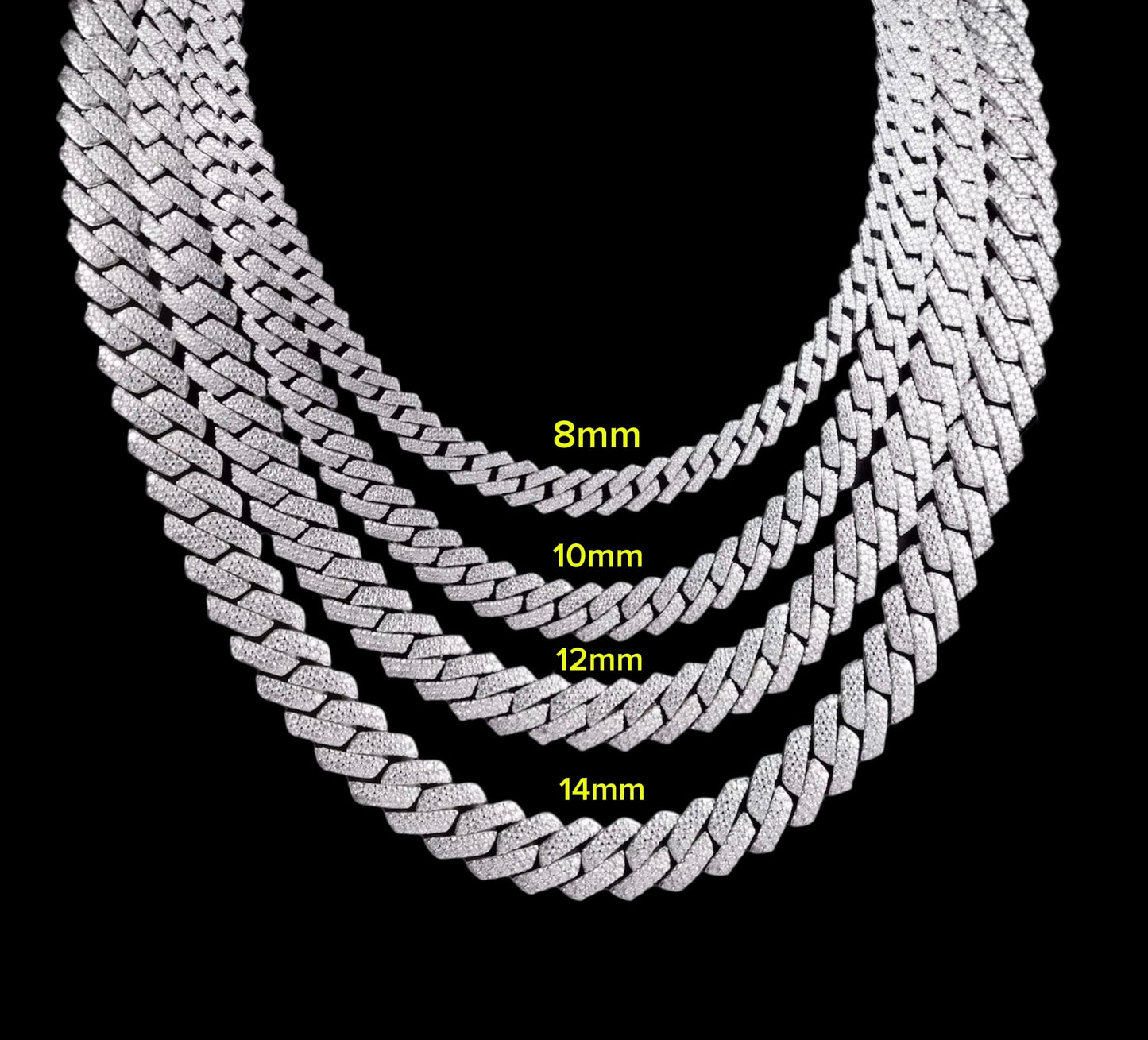 Chaine Cuban Link En Moissanite - Solitaire