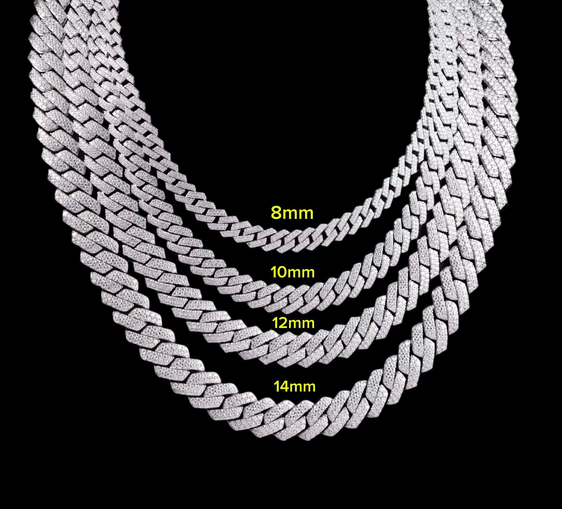 Chaine Cuban Link En Moissanite - Solitaire