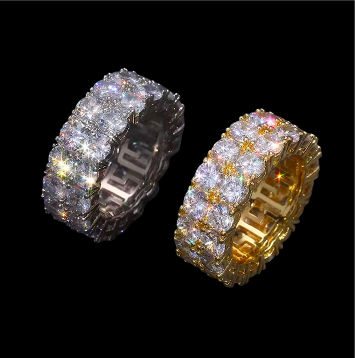 Tennis Ring 2 Row En Moissanite - Solitaire