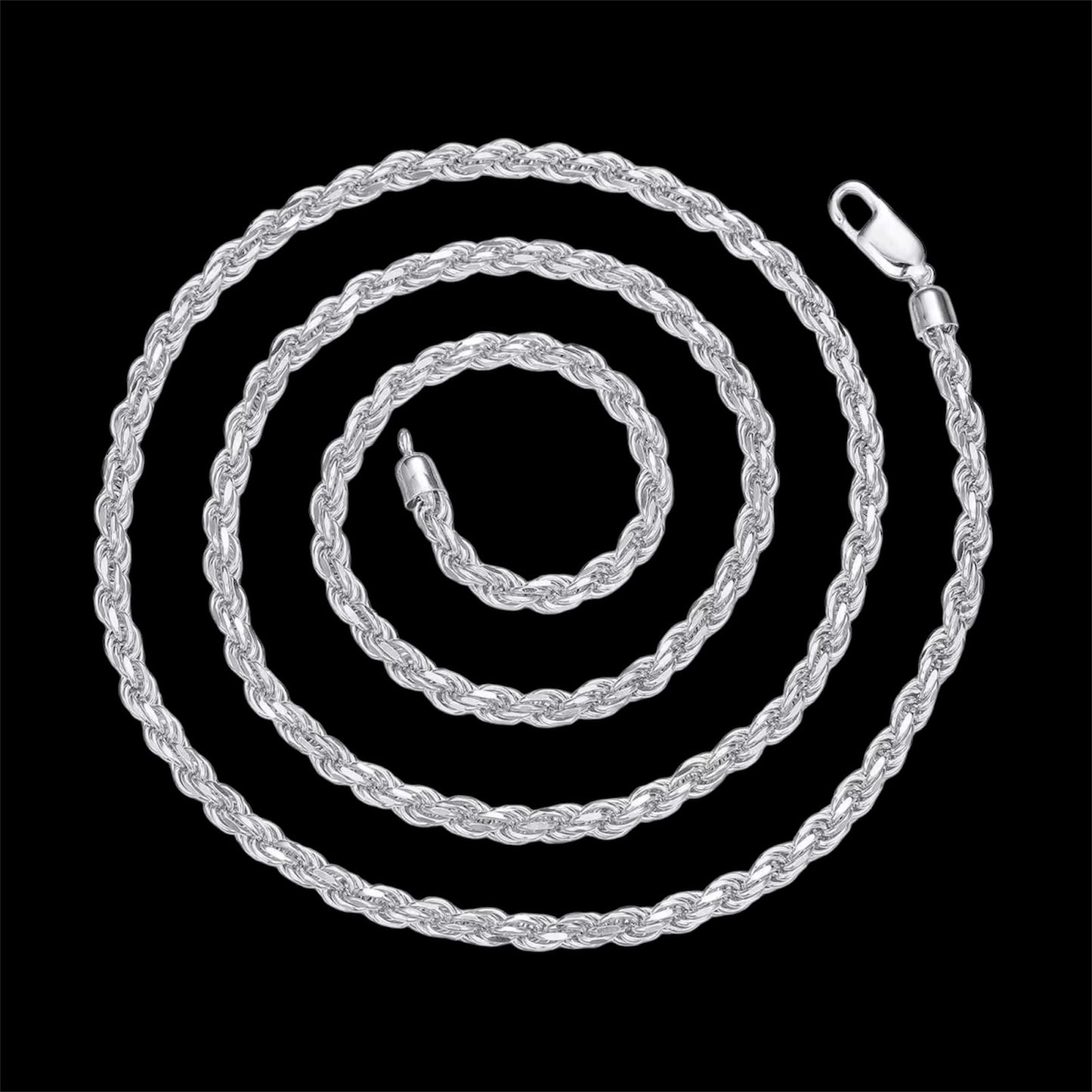 Chaîne torsade italienne Argent 925 - Solitaire