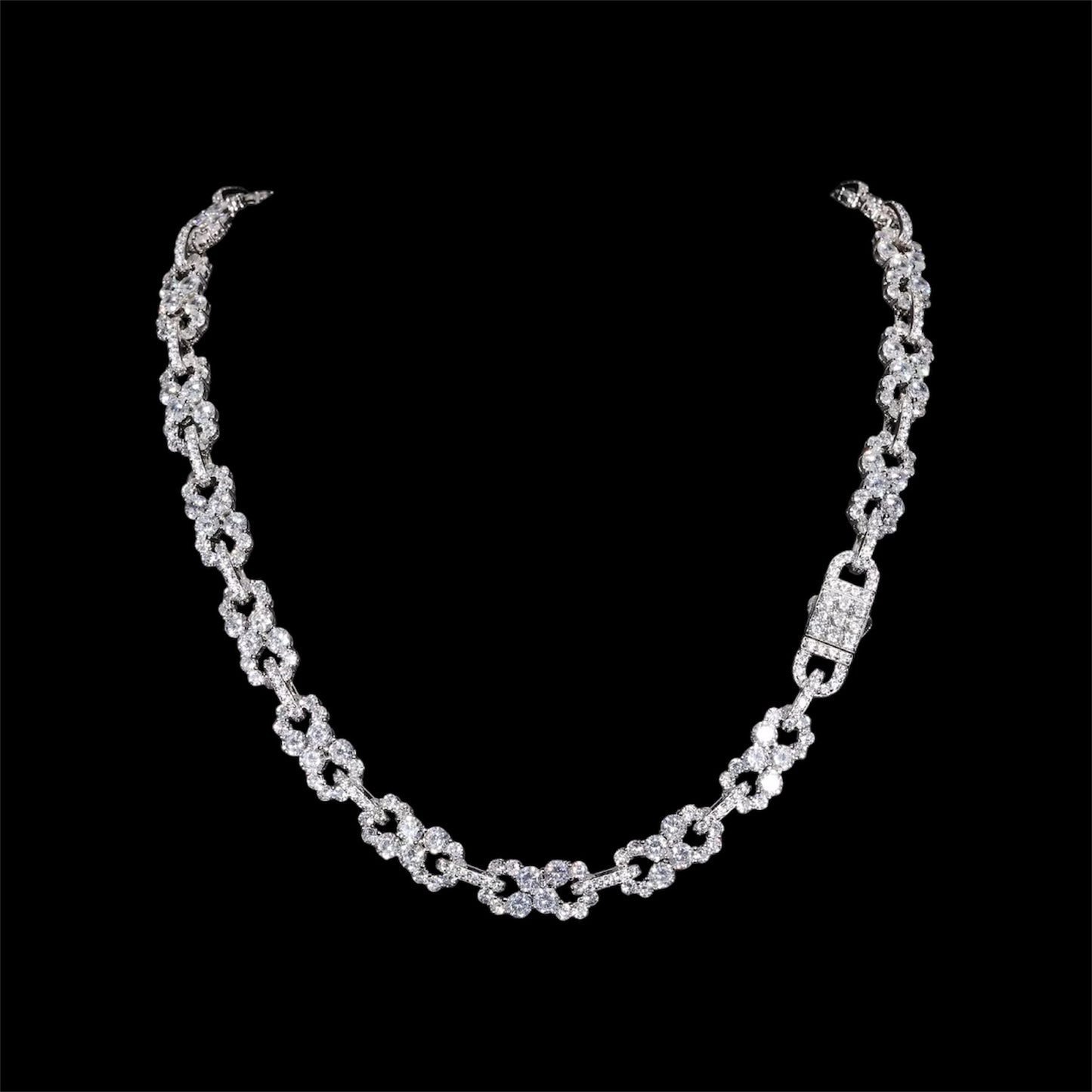 Chaîne à maillons Infinity En Moissanite - Solitaire